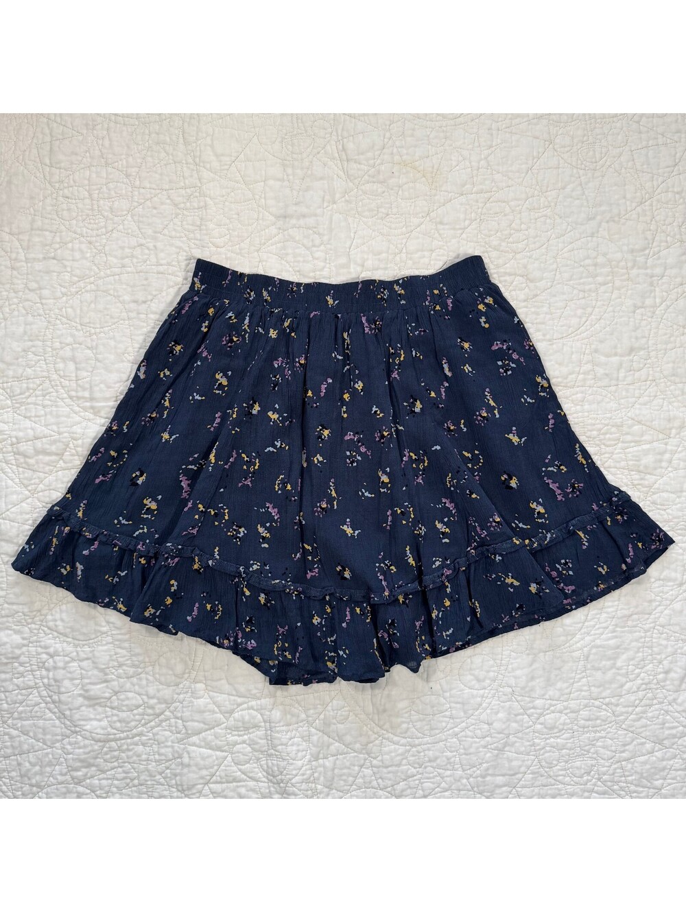 Gentle Fawn Navy Blue Floral Mini Skirt Size medium